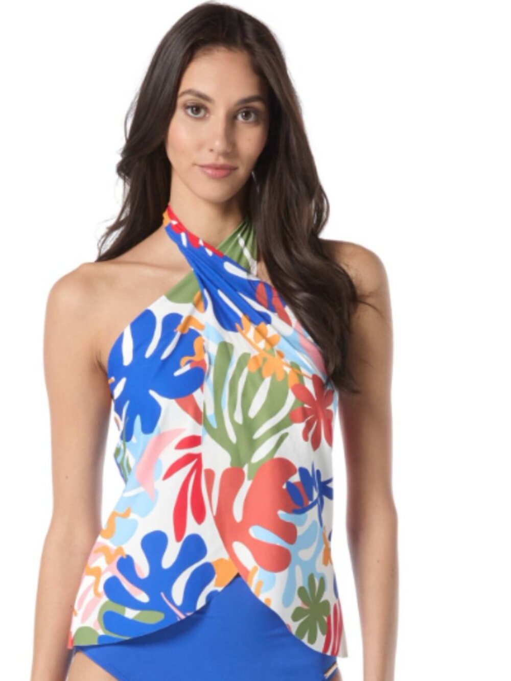 Vince Camuto Cross Over Tankini Top Multicolor Size XS 11898